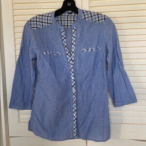 Striped and plaid top